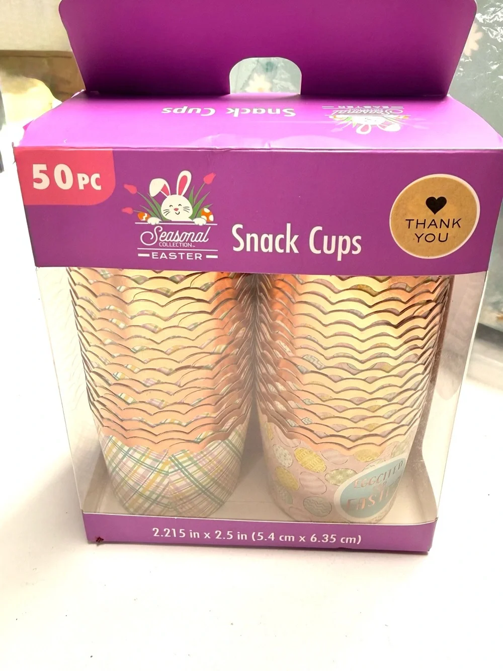 Easter Pink & Gold Snack Cups - 50 pc NIB